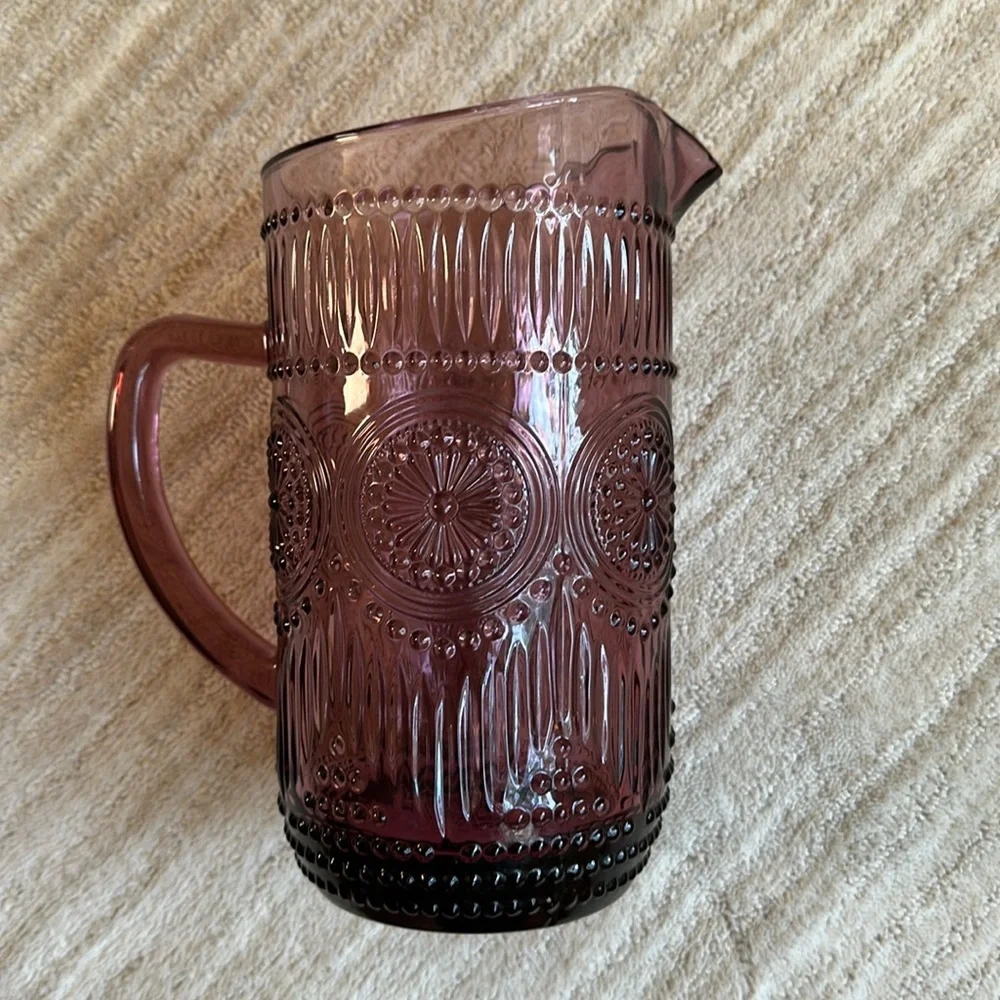 THE PIONEER WOMAN Adeline-Plum Glass Pitcher 54 Oz | 1.59 Liter Pitcher